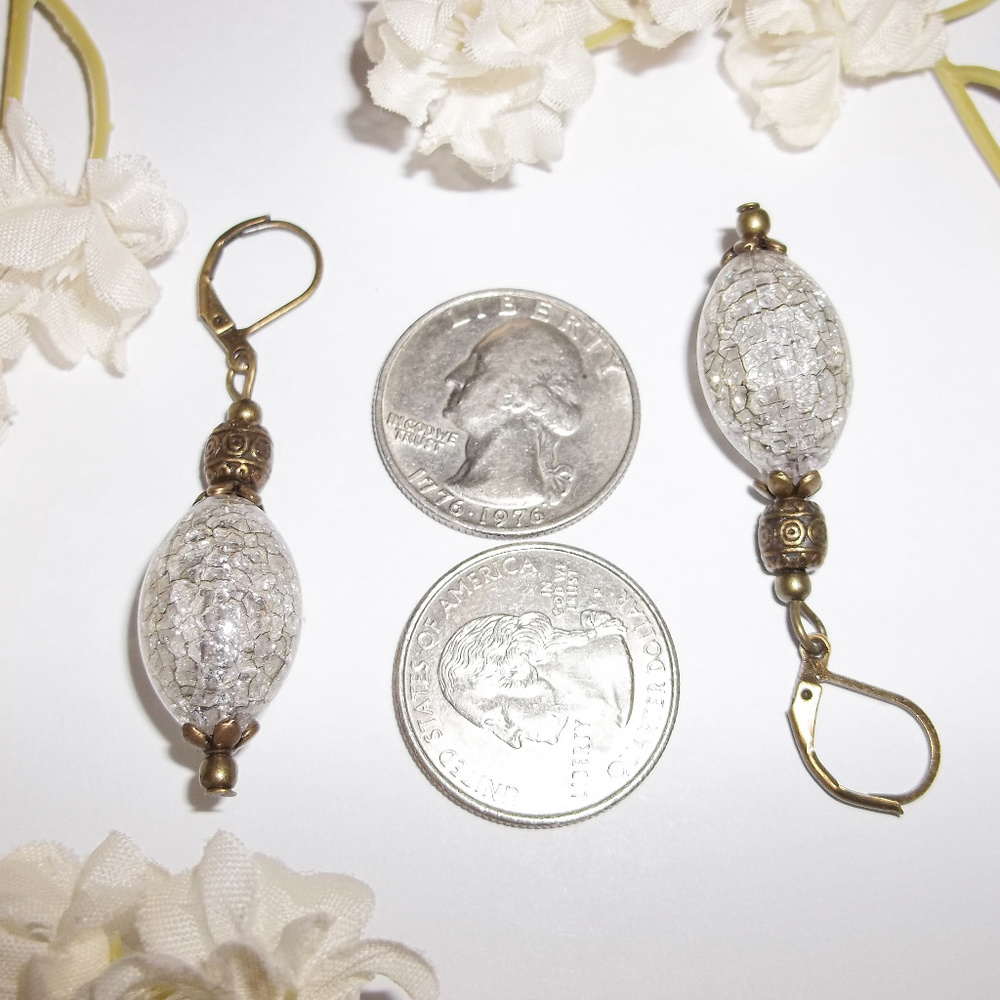 Brown Clear & Bronze Dangle Earrings Set NWT 5052 - Picture 8 of 10